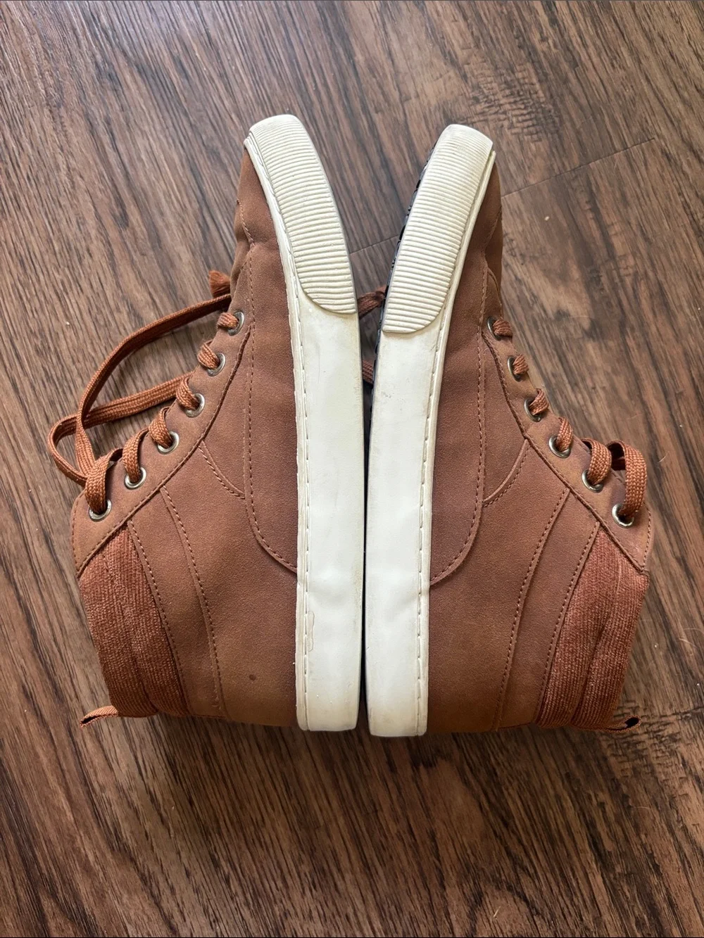 Cat & Jack Brown High Top Sneakers Youth Size 5 Rylan Chukka Side Zip Faux Suede